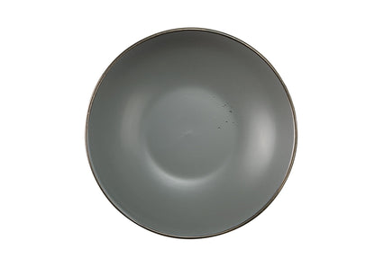 Piatto grigio con bordo marrone