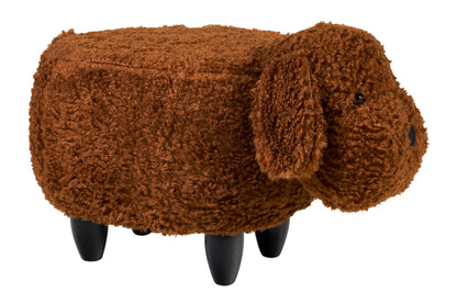 Pouf imbottito pelliccia sintetica - cocker marrone