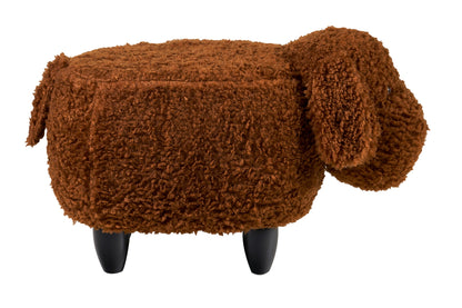 Pouf imbottito pelliccia sintetica - cocker marrone