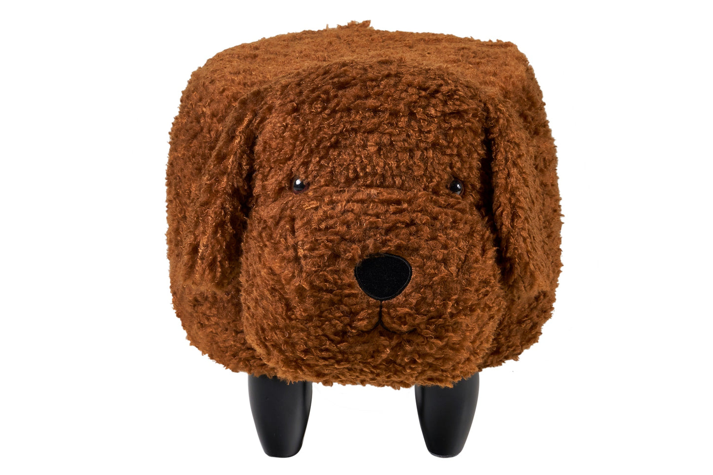 Pouf imbottito pelliccia sintetica - cocker marrone