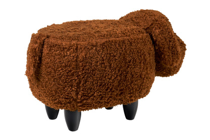 Pouf imbottito pelliccia sintetica - cocker marrone