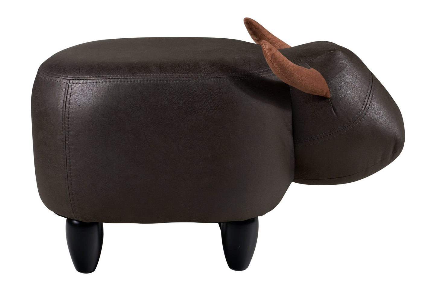 Puof toro imbottito in finta pelle - toro marrone