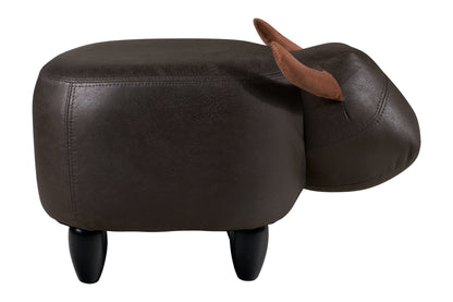 Puof toro imbottito in finta pelle - toro marrone