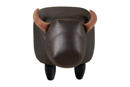 Puof toro imbottito in finta pelle - toro marrone