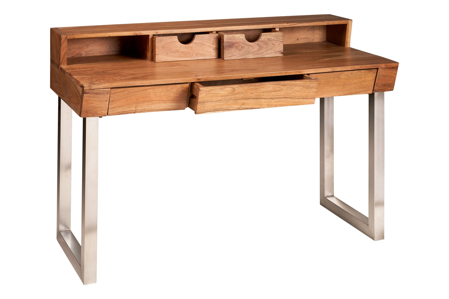 Merlbourne - scrivania gambe color acciaio