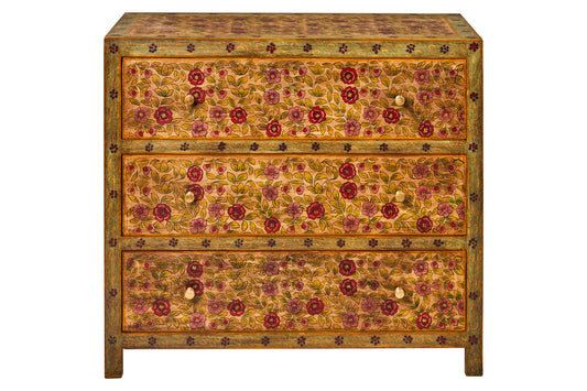 Frida - Comò in Legno di Mango 3 Cassetti