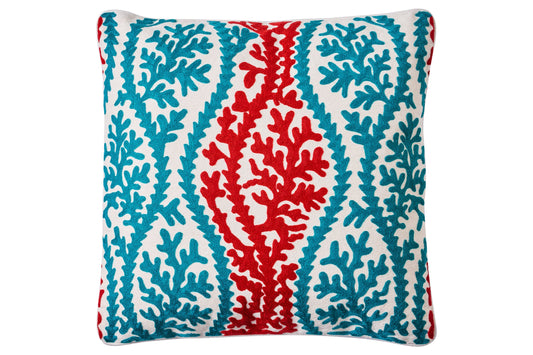 Ricamo - cuscino bianco corallium