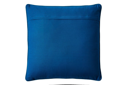 Ricamo - cuscino foliage blu rosso