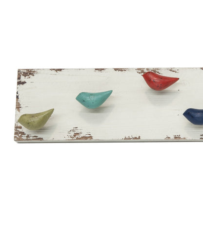 Attaccapanni con Uccellini in Abete e Ferro