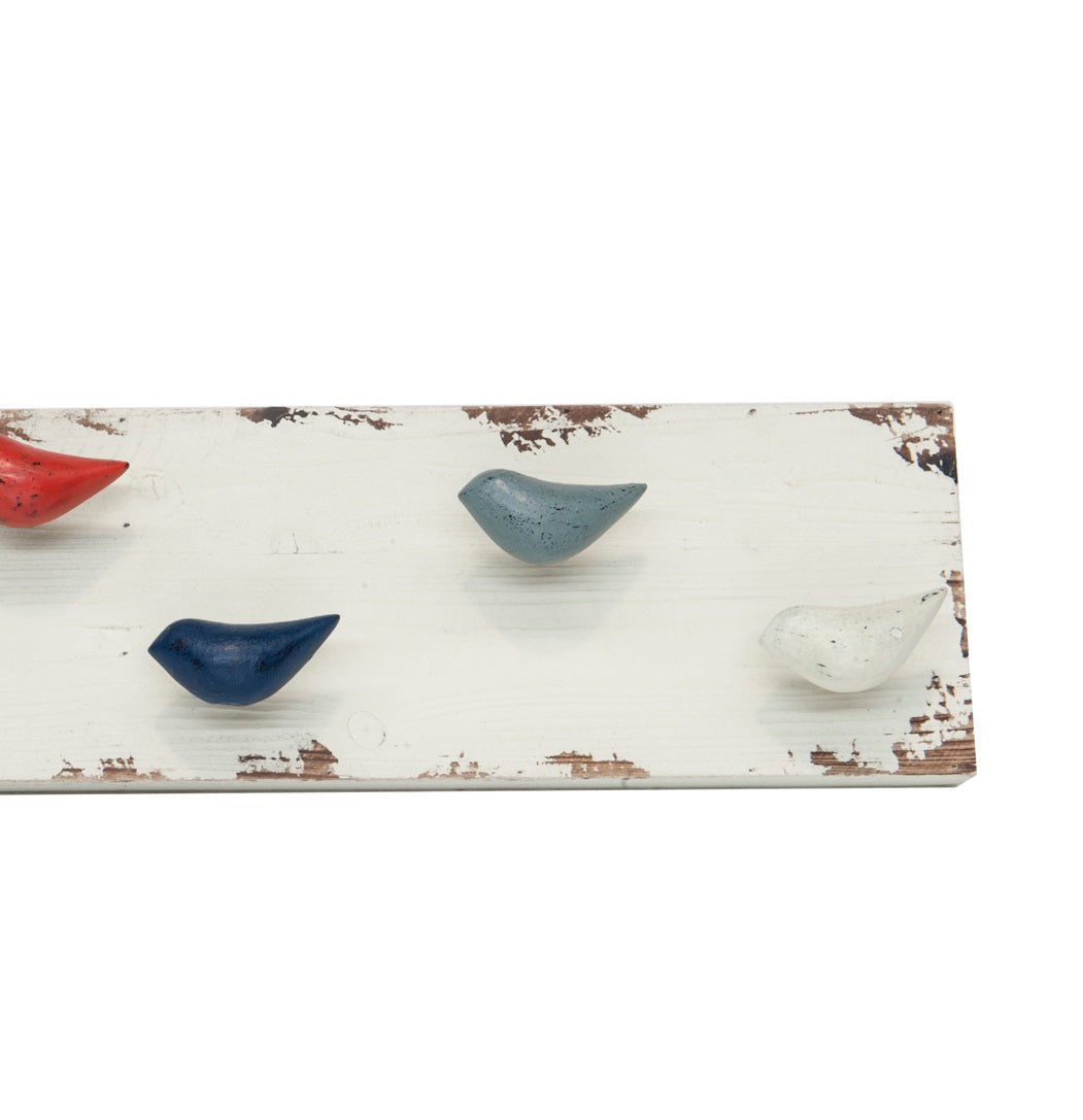 Attaccapanni con Uccellini in Abete e Ferro