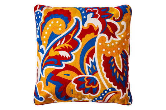 Ricamo - cuscino foliage dark orange