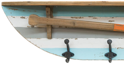 Remo - Attaccapanni Con Cappelliera In Legno Multicolor-4 Ganci