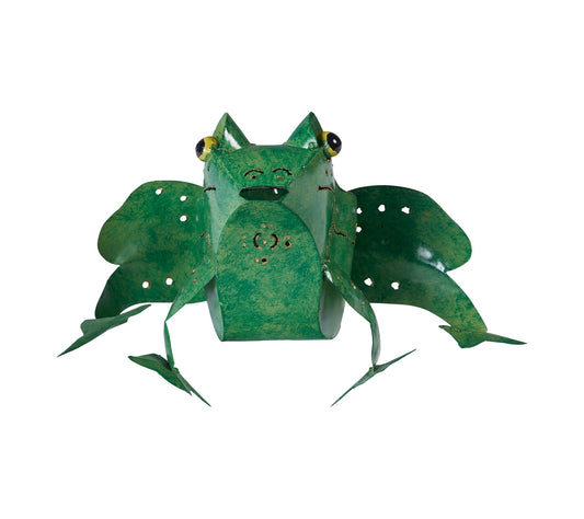 Rana Porta Candela in Metallo Verde