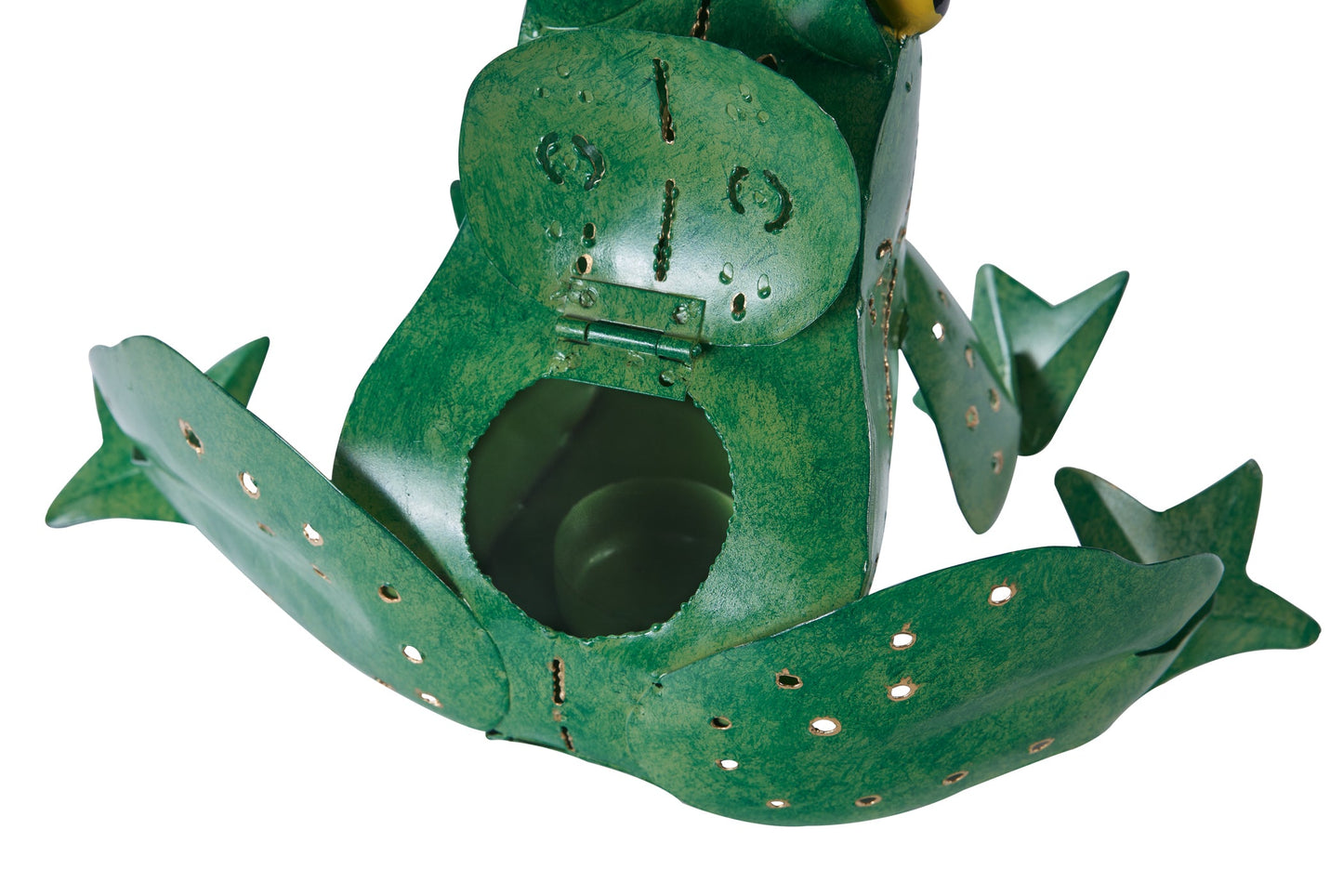 Rana Porta Candela in Metallo Verde