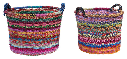 Gerla rotonda con manico in cotone di recupero - set 1/2