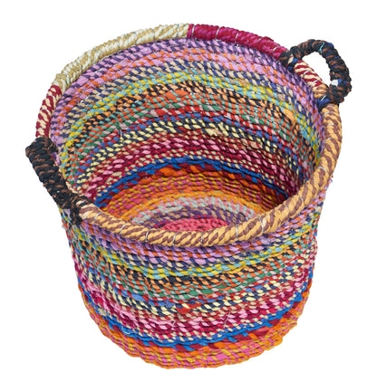 Gerla rotonda con manico in cotone di recupero - set 1/2