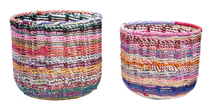 Cesta rotonda in cotone di recupero - set 1/2