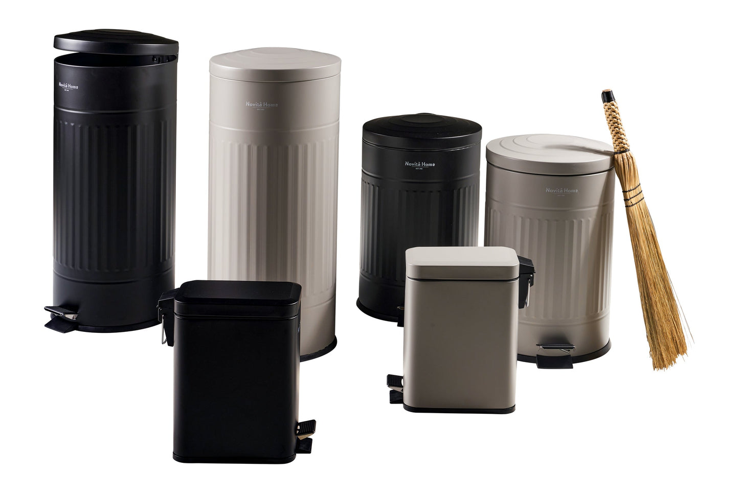 Daily Trash - Pattumiera grigio opaco - 30 litri in metallo soft close