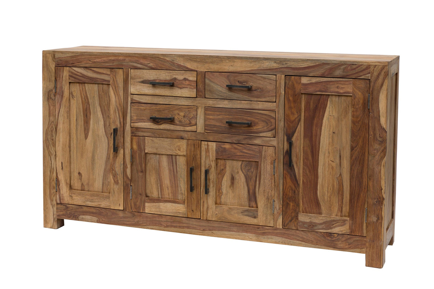 Credenza 4 cassetti e 4 sportelli in legno naturale