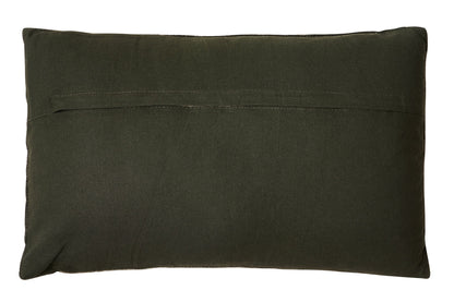 Cuscino - velluto di cotone verde scuro rettangolare