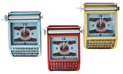 Orologio macchina da scrivere celeste