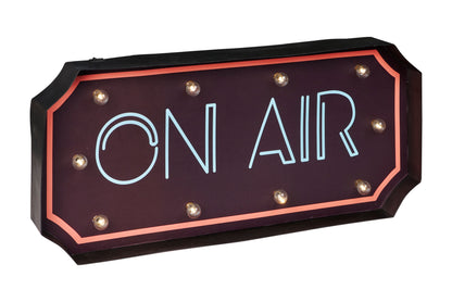 On air - insegna metallo con luci multicolor