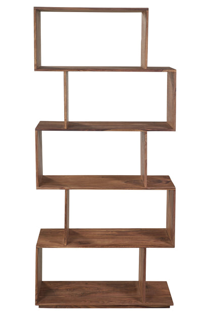 Libreria sfalsata 5 ripiani in legno naturale