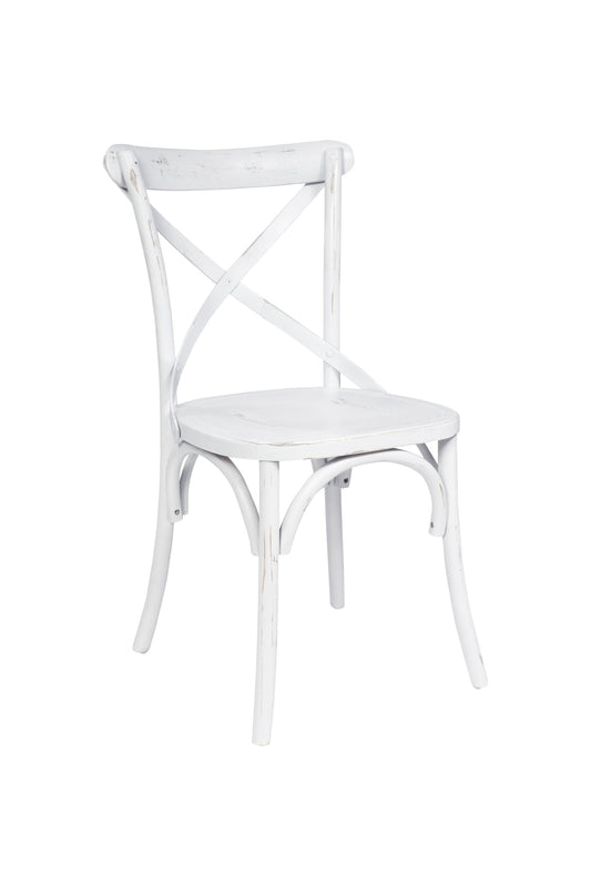 Sedia legno bianca intrecciato legno