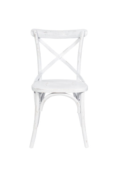 Sedia legno bianca intrecciato legno