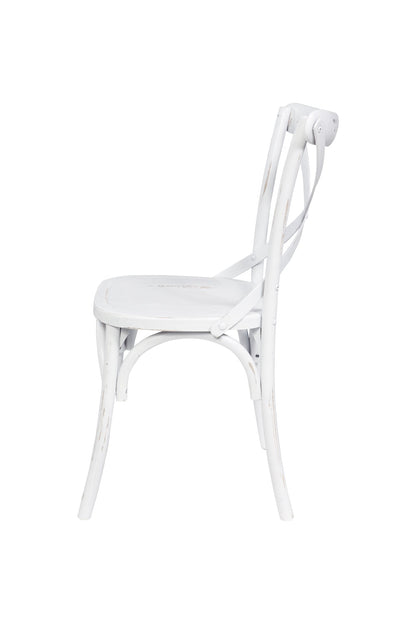 Sedia legno bianca intrecciato legno