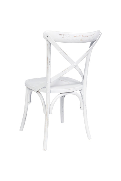 Sedia legno bianca intrecciato legno