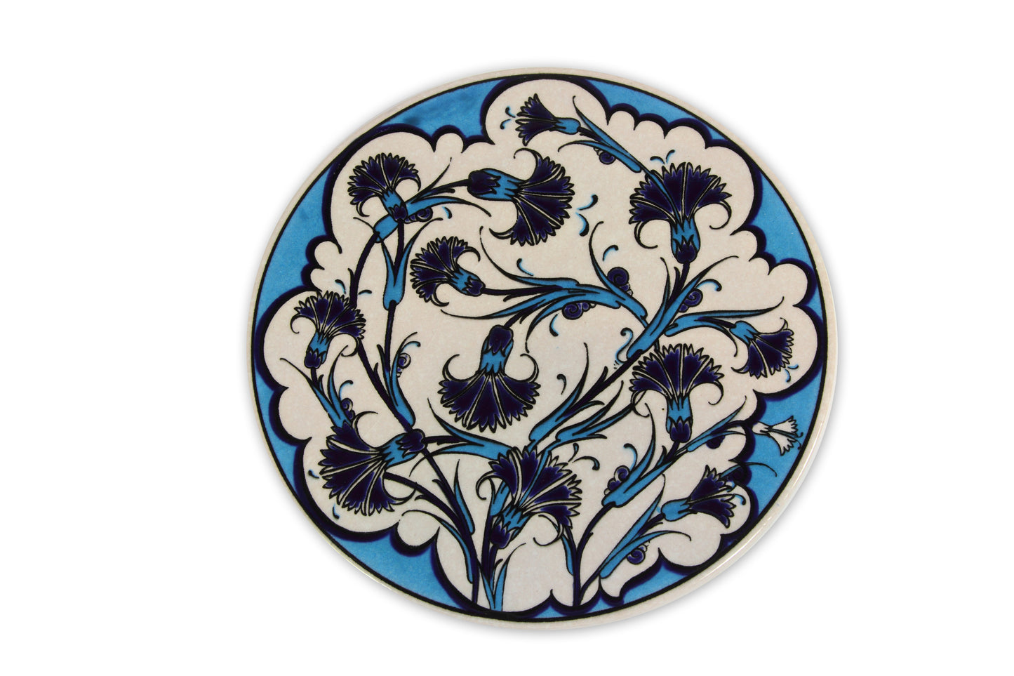 Sottopentola rotondo decoro a mano in ceramica