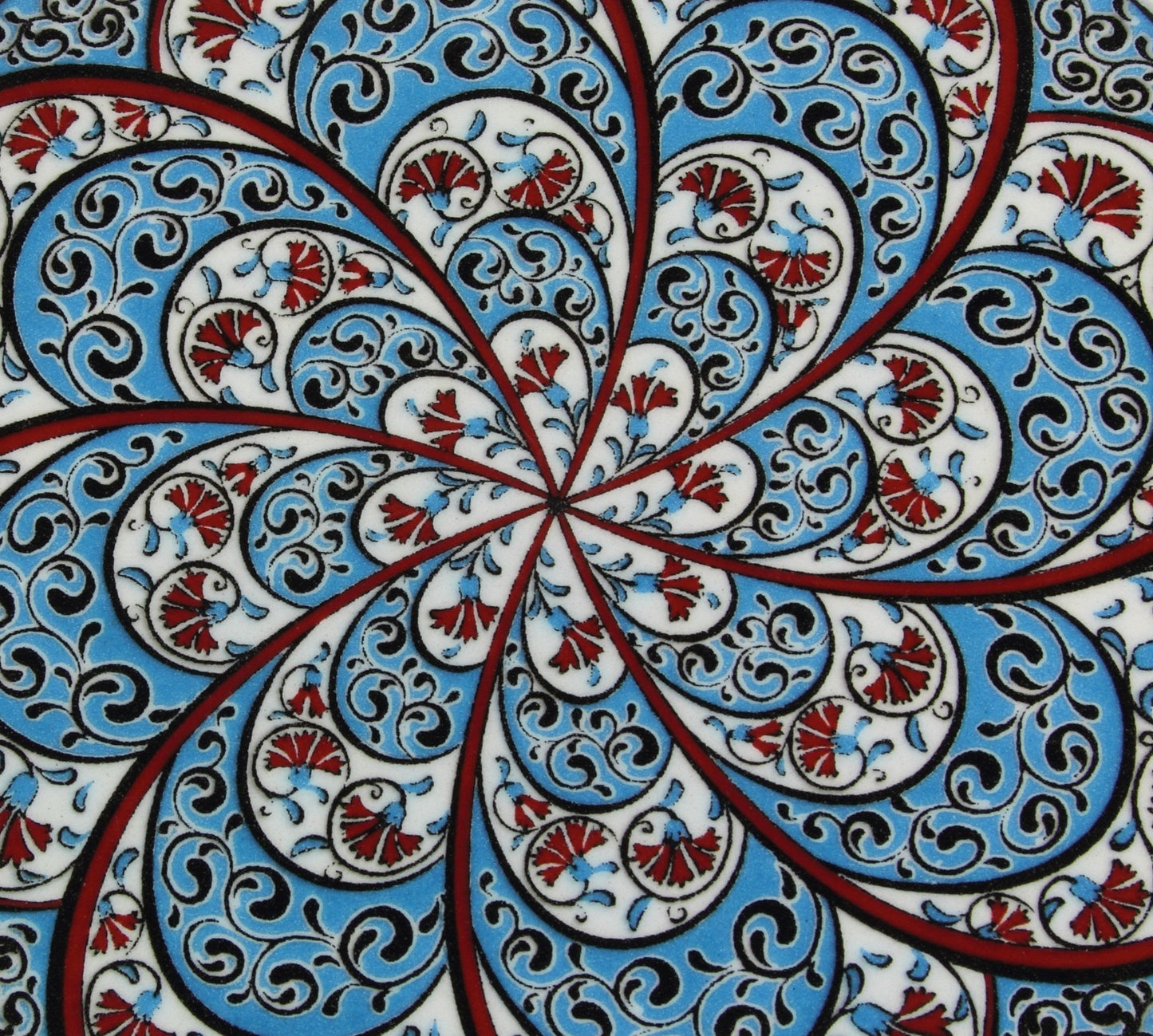 Sottopentola rotondo decoro a mano in ceramica