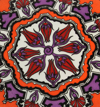 Sottopentola rotondo decoro a mano in ceramica