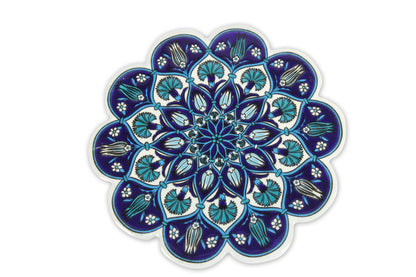 Sottopentola smerlato decoro a mano in ceramica