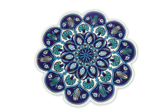 Sottopentola smerlato decoro a mano in ceramica