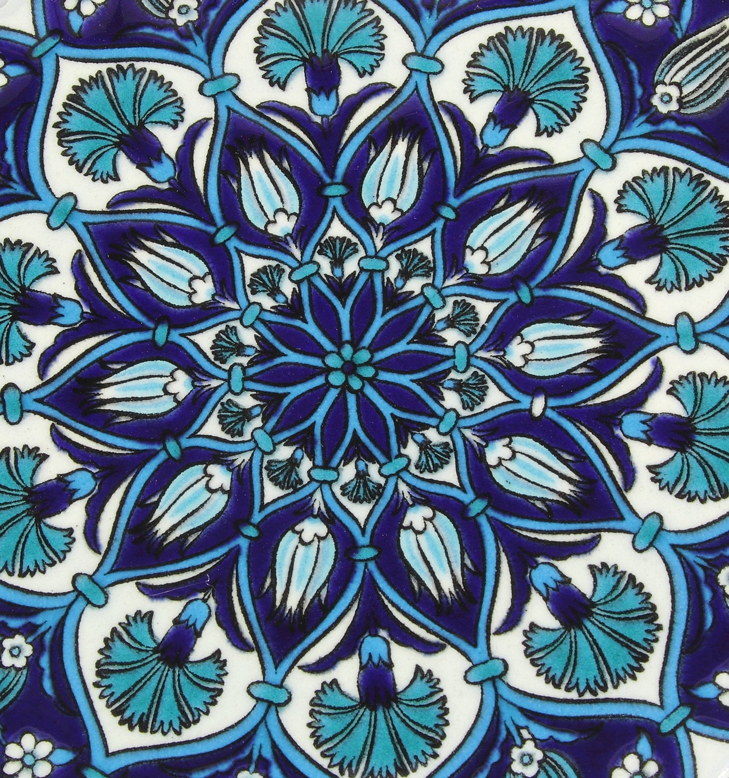 Sottopentola smerlato decoro a mano in ceramica