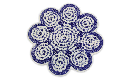 Sottopentola smerlato decoro a mano in ceramica