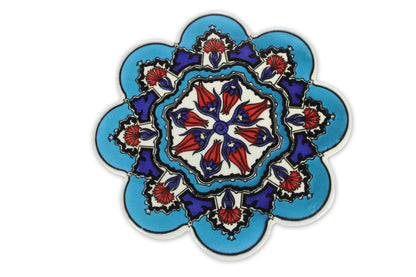 Sottopentola smerlato decoro a mano in ceramica