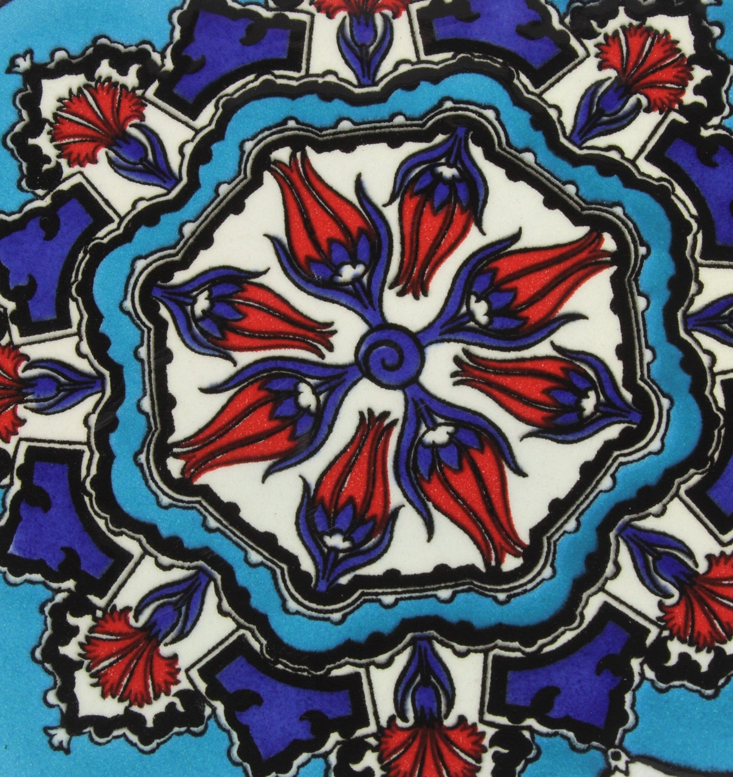 Sottopentola smerlato decoro a mano in ceramica