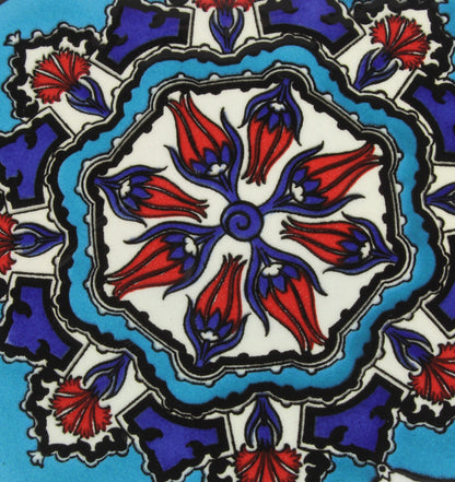 Sottopentola smerlato decoro a mano in ceramica