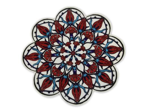 Sottopentola smerlato decoro a mano in ceramica