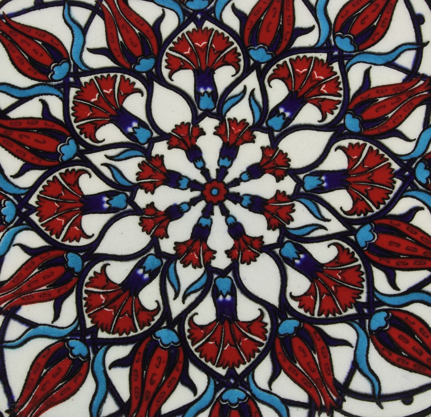 Sottopentola smerlato decoro a mano in ceramica