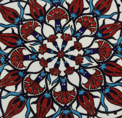 Sottopentola smerlato decoro a mano in ceramica