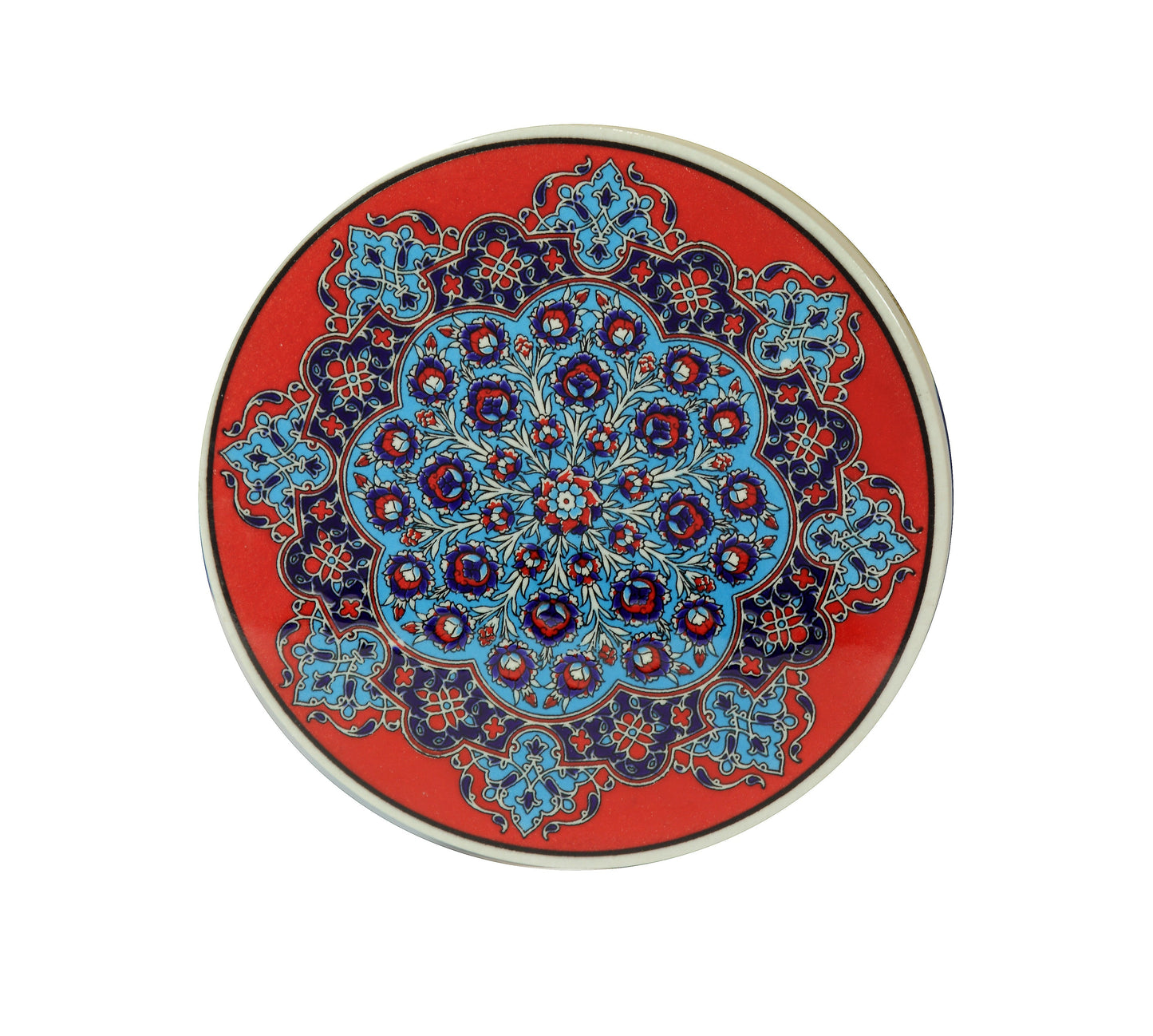 Sottopentola rotondo decoro a mano in ceramica