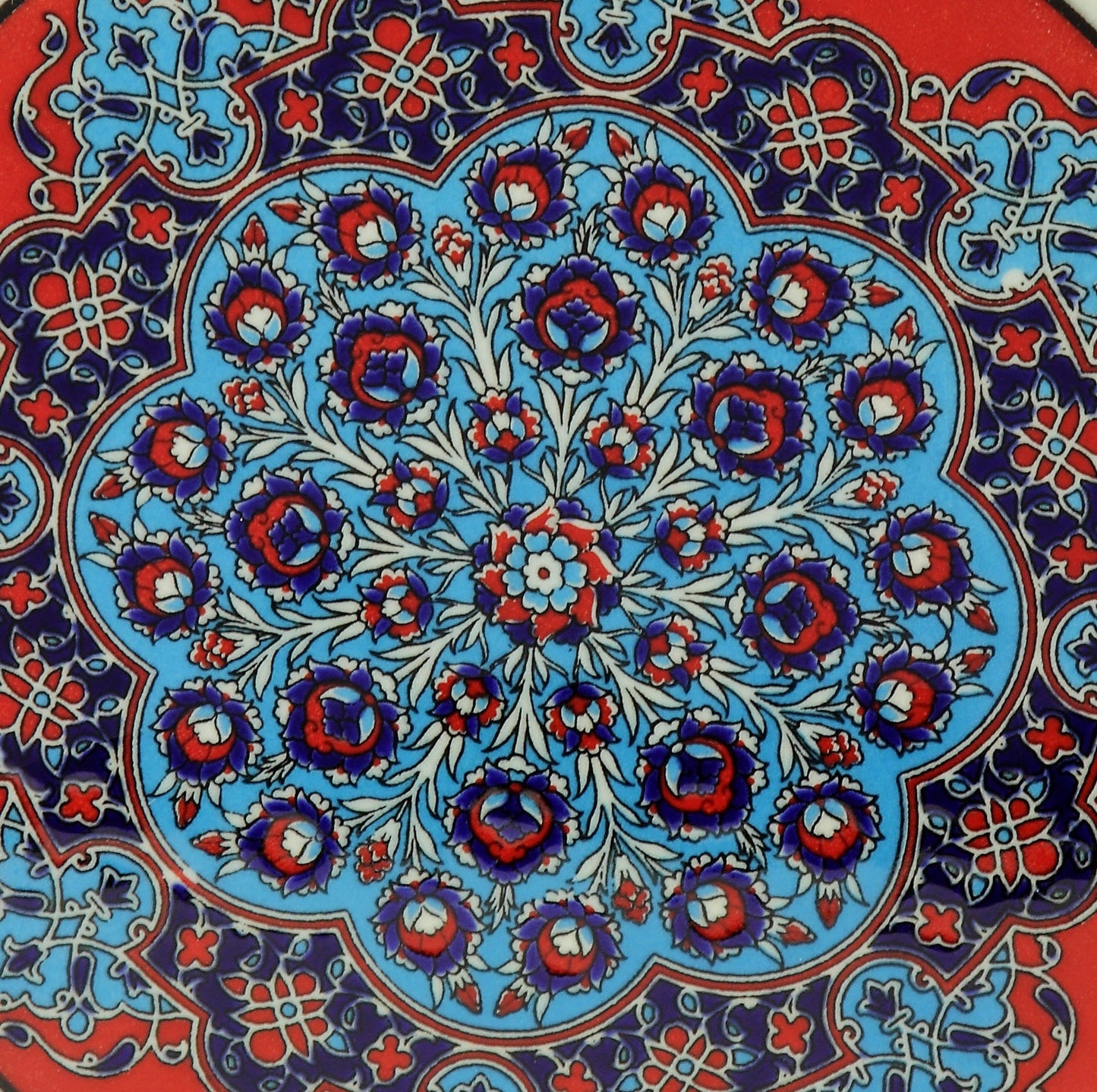 Sottopentola rotondo decoro a mano in ceramica