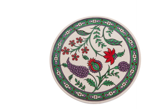 Sottopentola rotondo decoro a mano in ceramica