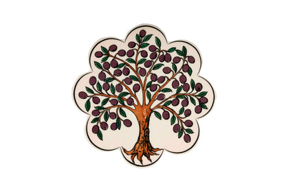 Sottopentola smerlato decoro a mano in ceramica