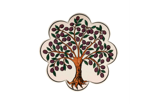 Sottopentola smerlato decoro a mano in ceramica