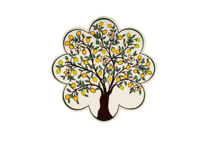 Sottopentola smerlato decoro a mano in ceramica